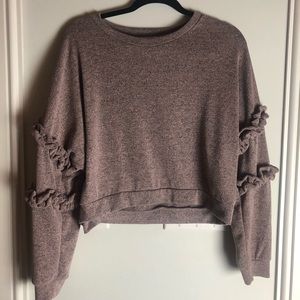 crop light ruffle top